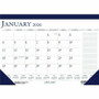 House of Doolittle Blue/Gray Print Monthly Desk Pad - Julian Dates - Monthly - 12 Month - January 2026 to December 2026 - 1 Month Single Page Layout
