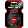 Scotch-Mount Extreme Double-Sided Mounting Tape - 5 ft Length x 1" Width - Black
