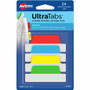 Avery 2-sided Writable Margin Ultra Tabs - 24 Tab(s) - 1" Tab Height x 2.50" Tab Width - Red Film, Clear Paper, Yellow, Green, Blue Tab(s)