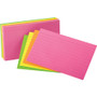 Oxford Ruled Index Cards, 3 x 5, Glow Green/Yellow, Orange/Pink, 100/Pack