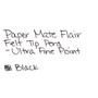 Paper Mate Flair Felt Tip Porous Point Pen, Stick, Ultra-Fine 0.4 mm, Black Ink, Gray/Black Barrel, Dozen