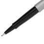 Paper Mate Flair Felt Tip Porous Point Pen, Stick, Ultra-Fine 0.4 mm, Black Ink, Gray/Black Barrel, Dozen