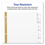 Avery Insertable Big Tab Dividers, 5-Tab, Double-Sided Gold Edge Reinforcing, 11 x 8.5, White, Clear Tabs, 1 Set