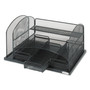 Safco Onyx Organizer with 3 Drawers, 6 Compartments, Steel, 16 x 11.5 x 8.25, Black