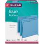 Smead Colored File Folders, 1/3-Cut Tabs: Assorted, Letter Size, 0.75" Expansion, Blue, 100/Box