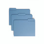 Smead Colored File Folders, 1/3-Cut Tabs: Assorted, Letter Size, 0.75" Expansion, Blue, 100/Box