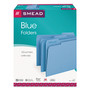 Smead Colored File Folders, 1/3-Cut Tabs: Assorted, Letter Size, 0.75" Expansion, Blue, 100/Box