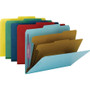 Smead Six-Section Pressboard Top Tab Classification Folders, Six SafeSHIELD Fasteners, 2 Dividers, Letter Size, Yellow, 10/Box