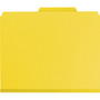 Smead Six-Section Pressboard Top Tab Classification Folders, Six SafeSHIELD Fasteners, 2 Dividers, Letter Size, Yellow, 10/Box