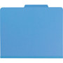 Smead Top Tab Classification Folders, Six SafeSHIELD Fasteners, 2" Expansion, 2 Dividers, Letter Size, Blue Exterior, 10/Box