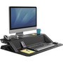 Fellowes Lotus Sit-Stand Workstation - 35 lb Load Capacity - 2 x Shelf(ves) - 5.50" Height x 32.75" Width x 24.25" Depth - Desktop - Steel, Plastic, Phenolic Resin