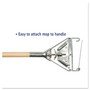 Boardwalk Quick Change Metal Head Mop Handle for No. 20 and Up Heads, 62" Wood Handle