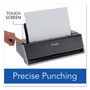 Swingline 28-Sheet Commercial Electric Three-Hole Punch, 9/32" Holes, Black/Silver
