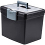 Storex Portable File Storage Box with XL Lid - External Dimensions: 10.9" Length x 13.2" Width x 11" Height - 30 lb - Media Size Supported: Letter 8.50" x 11" - Clamping Latch, Lid Closure - Black