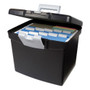 Storex Portable File Box with Large Organizer Lid, Letter Files, 13.25" x 10.88" x 11", Black (STX61504U01C) View Product Image