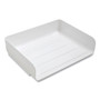 TRU RED Side-Load Stackable Plastic Document Tray, 1 Section, Letter-Size, 12.63 x 9.72 x 3.01, White, 2/Pack