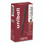 uniball ONYX Rollerball Pen, Stick, Extra-Fine 0.5 mm, Black Ink, Black Barrel, Dozen