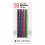 TRU RED Permanent Marker, Pen-Style Twin-Tip, Extra-Fine/Fine Bullet/Needle Tips, Assorted Colors, 4/Pack