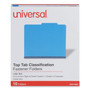 Universal Bright Colored Pressboard Classification Folders, 2" Expansion, 1 Divider, 4 Fasteners, Letter Size, Cobalt Blue, 10/Box