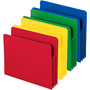 Smead Poly Drop Front File Pockets, 3.5" Expansion, Letter Size, Assorted Colors, 4/Box (SMD73500) View Product Image