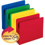 Smead Poly Drop Front File Pockets, 3.5" Expansion, Letter Size, Assorted Colors, 4/Box