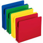 Smead Straight Tab Cut Letter File Pocket - 8 1/2" x 11" - 3 1/2" Expansion - Polypropylene - Blue, Green, Red, Yellow