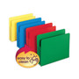 Smead Poly Drop Front File Pockets, 3.5" Expansion, Letter Size, Assorted Colors, 4/Box (SMD73500) View Product Image