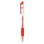 Universal Comfort Grip Gel Pen, Stick, Medium 0.7 mm, Red Ink, Clear Barrel, Dozen (UNV39512) View Product Image