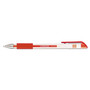 Universal Comfort Grip Gel Pen, Stick, Medium 0.7 mm, Red Ink, Clear Barrel, Dozen (UNV39512) View Product Image