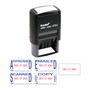 Trodat Printy Economy 5-in-1 Date Stamp, Self-Inking, 1.63" x 1", Blue/Red