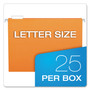Pendaflex Colored Hanging Folders, Letter Size, 1/5-Cut Tabs, Orange, 25/Box