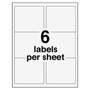 Avery Waterproof Shipping Labels with TrueBlock and Sure Feed, Laser Printers, 3.33 x 4, White, 6/Sheet, 50 Sheets/Pack (AVE5524) View Product Image