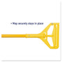 Boardwalk Quick Change Side-Latch Plastic Mop Head Handle, 60" Aluminum Handle, Yellow (BWK620) View Product Image