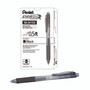 Pentel EnerGel-X Gel Pen, Retractable, Fine 0.5 mm, Black Ink, Clear/Black Barrel, 24/Pack