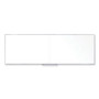 Ghent Non-Magnetic Whiteboard with Aluminum Frame, 144.63" x 48.47", White Surface, Satin Aluminum Frame