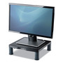 Fellowes Standard Monitor Riser, 13.38" x 13.63" x 2" to 4", Graphite, Supports 60 lbs
