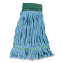 Coastwide Professional Looped-End Wet Mop Head, Cotton/Rayon/Polyester Blend, Medium, 5" Headband, Blue View Product Image