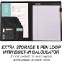 Samsill Slimline Padfolio, Leather-Look/Faux Reptile Trim, Writing Pad, Black