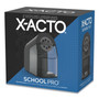 X-ACTO Model 1670 School Pro Classroom Electric Pencil Sharpener, AC-Powered, 4 x 7.5 x 7.5, Black/Gray/Smoke