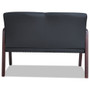 Alera Reception Lounge Series Wood Loveseat, 44.88w x 26.13d x 33h, Black/Mahogany (ALERL2219M) View Product Image