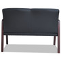 Alera Reception Lounge Series Wood Loveseat, 44.88w x 26.13d x 33h, Black/Mahogany (ALERL2219M) View Product Image