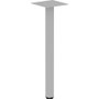 Lorell Relevance Series Offset Square Leg - Powder Coated Silver Square Leg Base - 28.50" Height x 7.87" Width - Assembly Required