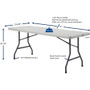 Lorell Folding Table, 750 lb Capacity, 72"x30"x29-1/4", Platinum (LLR12347) View Product Image