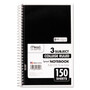Mead Spiral Notebook, 3-Subject, Medium/College Rule, Randomly Assorted Cover Color, (150) 9.5 x 5.5 Sheets