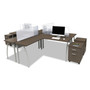 Linea Italia Trento Line Mobile Pedestal File, Left or Right, 2-Drawers: Box/File, Legal/Letter, Mocha, 16.5" x 19.75" x 23.63"