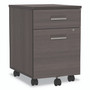 Linea Italia Trento Line Mobile Pedestal File, Left or Right, 2-Drawers: Box/File, Legal/Letter, Mocha, 16.5" x 19.75" x 23.63"