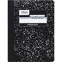Mead Wide Ruled Composition Notebook - 100 Sheets - Sewn - 7 1/2" x 9 3/4" Sheet Size - White Paper - Black Marble Cover - (MEA09910)