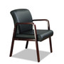 Alera Reception Lounge WL Series Guest Chair, 24.21" x 24.8" x 32.67", Black Seat, Black Back, Mahogany Base (ALERL4319M) View Product Image