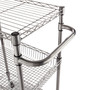 Alera Three-Tier Wire Cart with Basket, Metal, 2 Shelves, 1 Bin, 500 lb Capacity, 28" x 16" x 39", Black Anthracite (ALESW342416BA) View Product Image