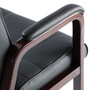 Alera Madaris Series Bonded Leather Guest Chair with Wood Trim Legs, 25.39" x 25.98" x 35.62", Black Seat/Back, Mahogany Base (ALEMA43ALS10M) View Product Image